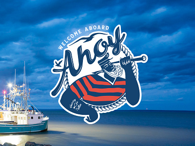 Ahoy ahoy branding character fishermen fishing packaging
