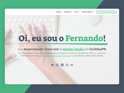 Hero Page nandomoreira.me hero home page website