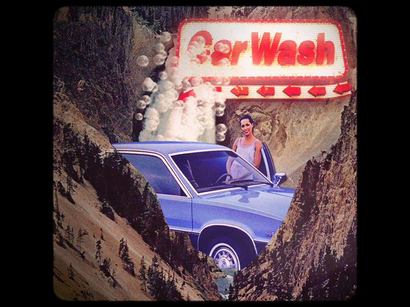 Squeaky Clean animation car wash collage design gif motion pop art retro squeaky clean surrealism