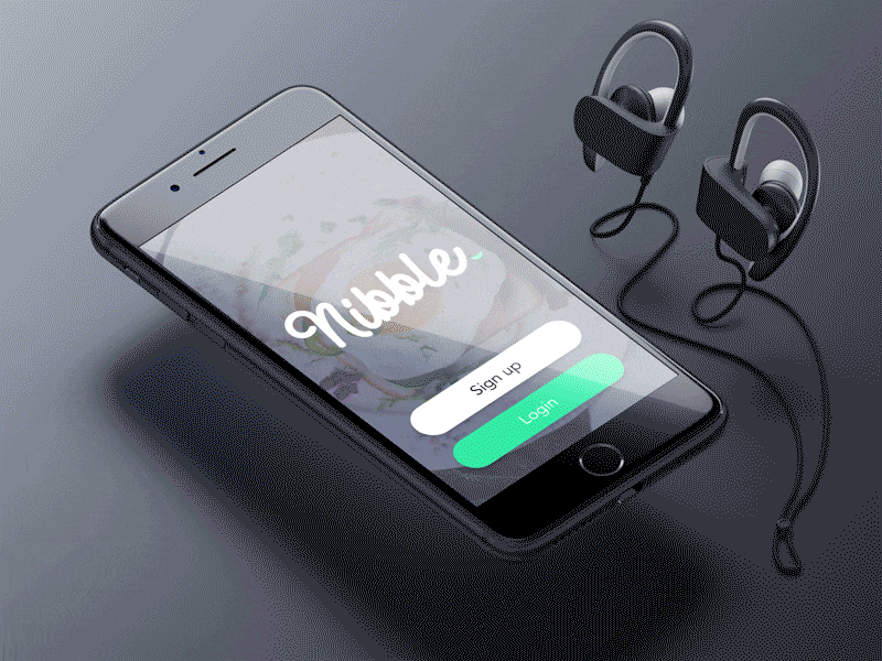 Nibble App adobe xd app food learning recipes ui ux