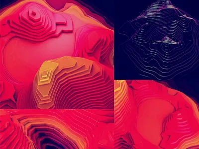 Layers 3d c4d cinema4d clean geometric lines shapes summer