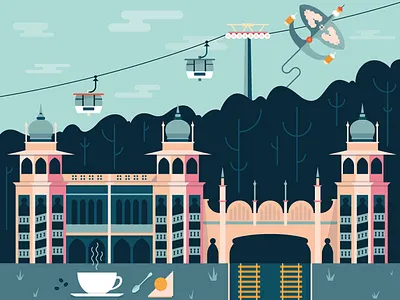 Sandbox Mural Part 2/3 animals art buildings history icon landmark landscape malaysia mural vector