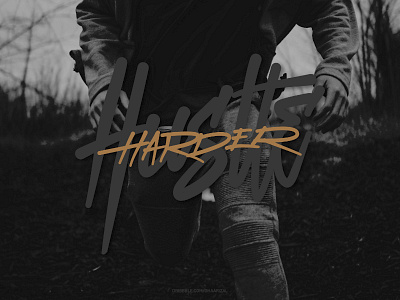 Hustle Harder brushpen for sale lettering tshirt design typography