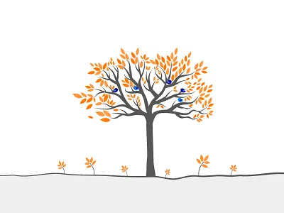 Life ai branches colors grounded illustration life symbol tree