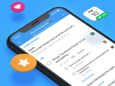 Projects - Flow iOS App flat flow ios iphone x project management redesign tasks ui