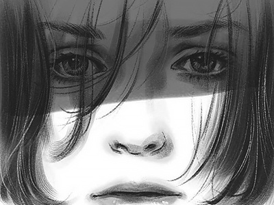 Girl II exercise eyes girl illustration pencil wacom
