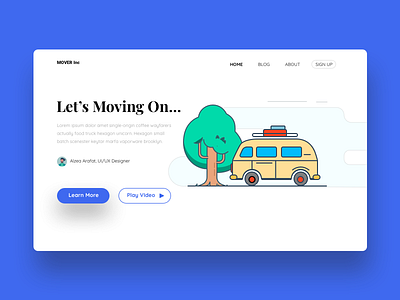 Lets Moving On Landing Page creative flat illustration landing page minimal portfolio theme ui ux web wordpress