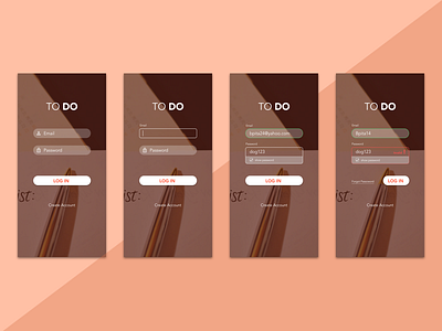 Log in states app design log in mobile password states ui ux