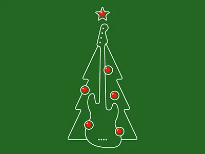 Bass Player's Christmas Tree bass guitar bass player bassist christmas christmas tree clothing long sleeve tee