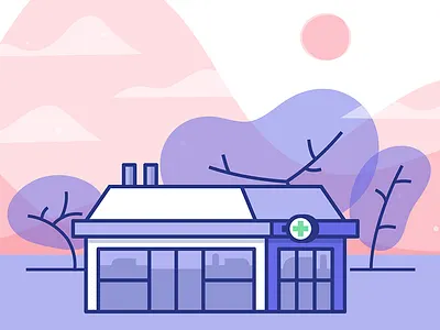 Little Shop on the Prarie digital dispensary illustration overlay waves