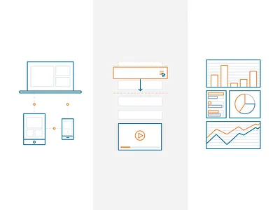 Spot Illustrations drag drag and drop graphs icons illustration line responsive spot illustration video
