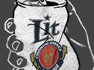 Lit Miller Lit Tshirt Design beer handdrawn lit miller lite