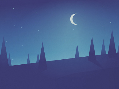 Night Slope christmas landscape minimal moon night