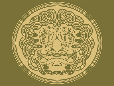 Medusa aegis greek illustration medusa mythology symmetry vector