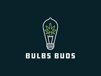 Bulbs Buds Logo branding bulb cannabis identity illustration logo marijuana weed