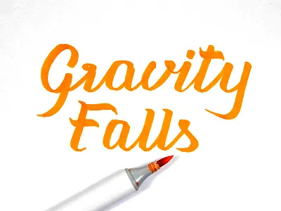 Gravity Falls, bill brush brushlettering brushpen copics dipper gravity falls handlettering lettering mabel organic tombow