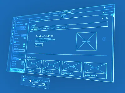 Wireframe ecommerce monochromatic saas wireframe
