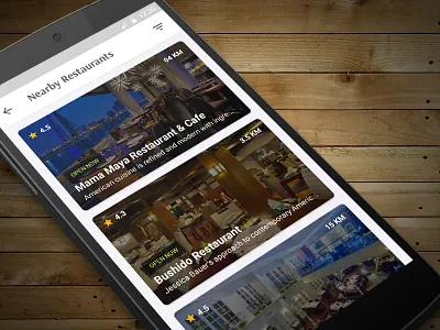 Nearby Restaurant | Restaurant Listing food app mobile app nearby restaurant restaurant restaurant app restaurant list ui ux