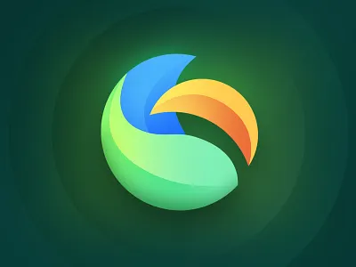 Leaves blue branding colorful design gradient green icon leaves logo logotype mark orange