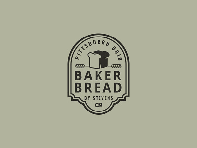 Bread badge baker bakery bread harvest kansas logo pastry pin pretzel rolling shop spike