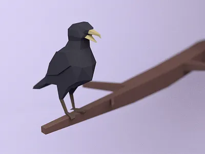Poly Crow 3d bird blender crow polygon