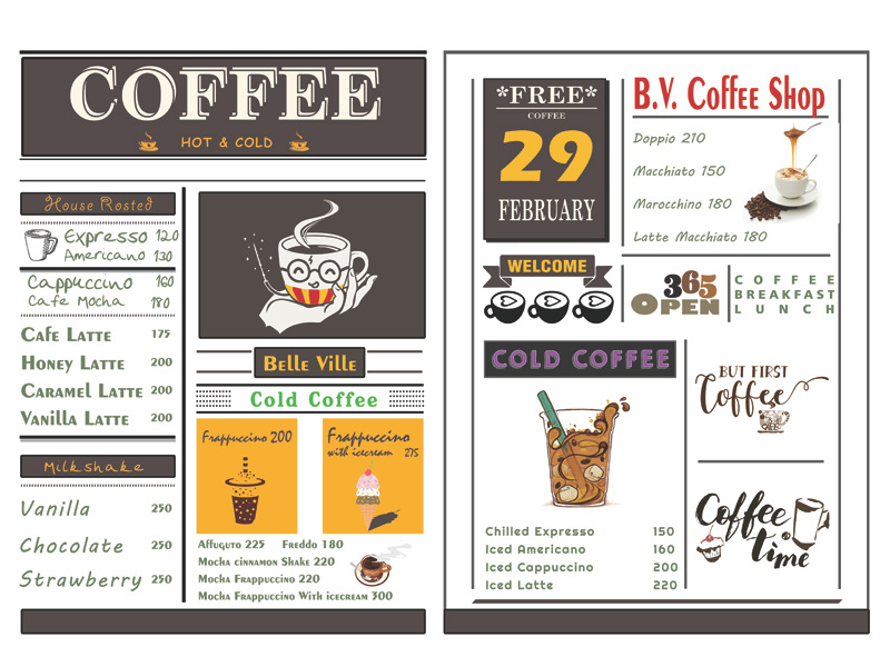 Example of Coffe News Menu