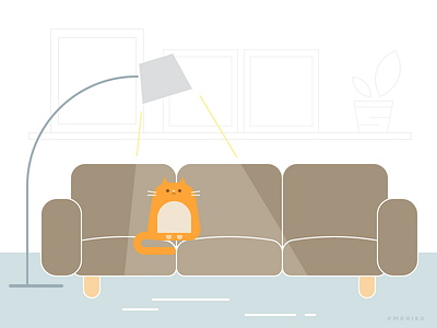 My Cat on the Sofa cat garfield home illustration practice sofa