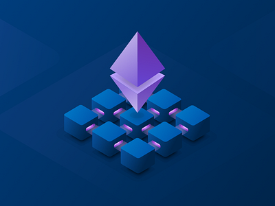 Ethereum Blockchain Illustration blockchain crypto cryptocurrency elix ethereum illustration isometric lending