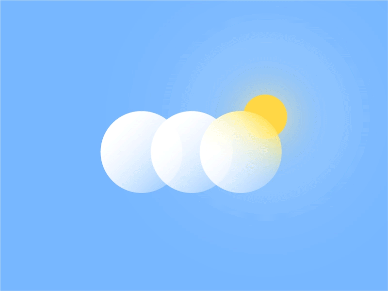 Weather App - Cloudy Sunny Animation animation app cloudy graphic icon minimal sunny ux weather