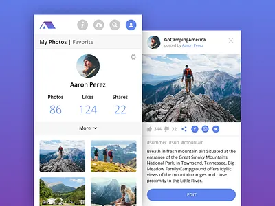 Mobile Version camping holiday instagram mountains photos sharing upload photo