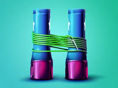 Glam Party of Huge Brazil in green glam rock huge inc rock vector illustration