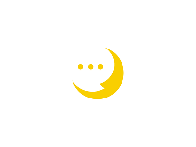 Moonchat Logo chat logo logo moon logo negative space