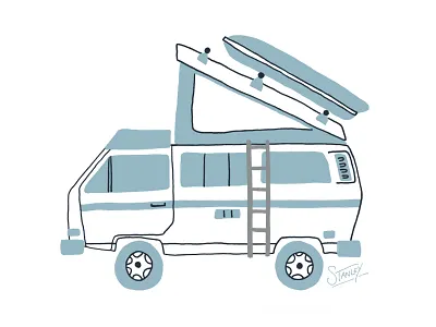 Stanley bus camper car hand type illustration typography van vanagon vanlife vibes volkswagon vw