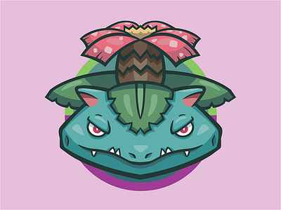 003 Venusaur badge collection icon illustration logo mascot pocket monsters pokédex pokémon series venusaur