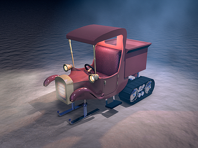 Rankin Bass WIP c4d card christmas cinema 4d claus holiday rankin bass santa sleigh snow snowmobile winter