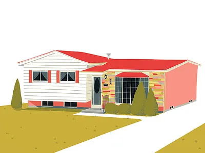 Grandma's House architechture building flat graphic home house illustration