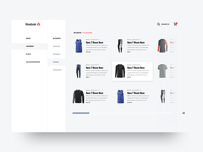 Reebok shop concept - Categories cta ecommerce fitgear moneyshot reebok shop