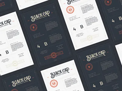 Black Cap Type & Color Sheet badge bird brand cannibis farm icon identity illustration logo seal typography