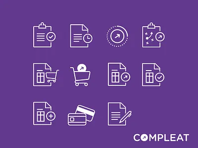 Brand Identity: Compleat brand brand identity branding digital icon iconography icons illustration logo purple web website