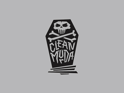 Clean Murda logo alternative bones coffin logo logotype skull tombstone typography