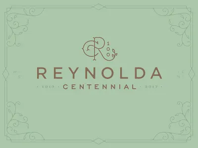 Reynolda Centennial Logo 100 centennial device identity logo monogram reynolda
