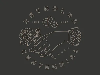 Reynolda Centennial Sticker black centennial gold hand house key reynolda rose sticker vintage winston salem