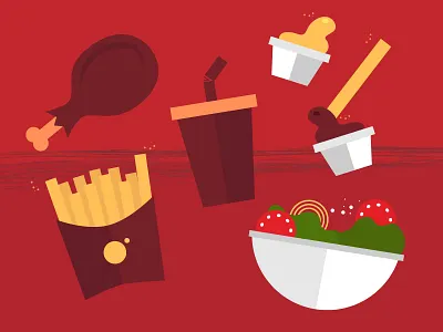 Fast Food...fast! burger chicken fast food fries icons salad soda