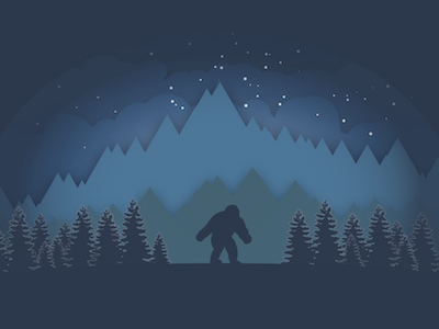 Yeti Mountain dark design illustration illustrator monster myth night yeti