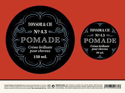 Pomade barbershop packaging typography