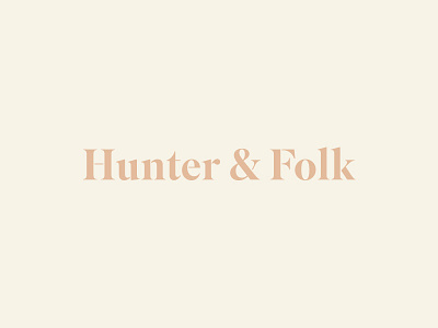 Hunter & Folk Wordmark ampersand branding interior design logo minimal serif type