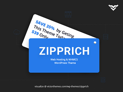 Zipprich Web Hosting & WHMCS WordPress Theme hosting provider landing page modern server startup theme ui web website website template wordpress