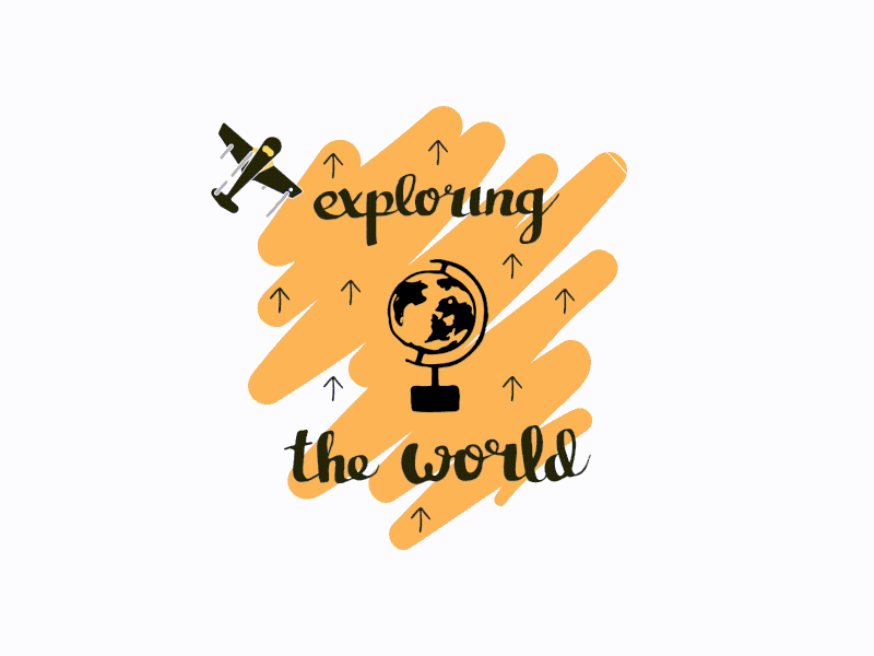 Exploring the world explore plane principle sketch travel vector