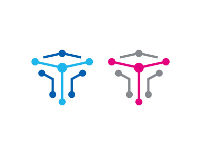 TechnoTree identity logo minimal network technology tree