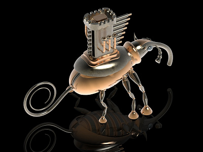 Ancient War Bug (2) 3d fantasy illustration imaginary steampunk technology victorian